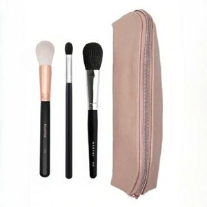 Morphe Makeup Brush Set & Blush Pink / Latte Bag: 1 Face, 1 Eye Brush *BNIP